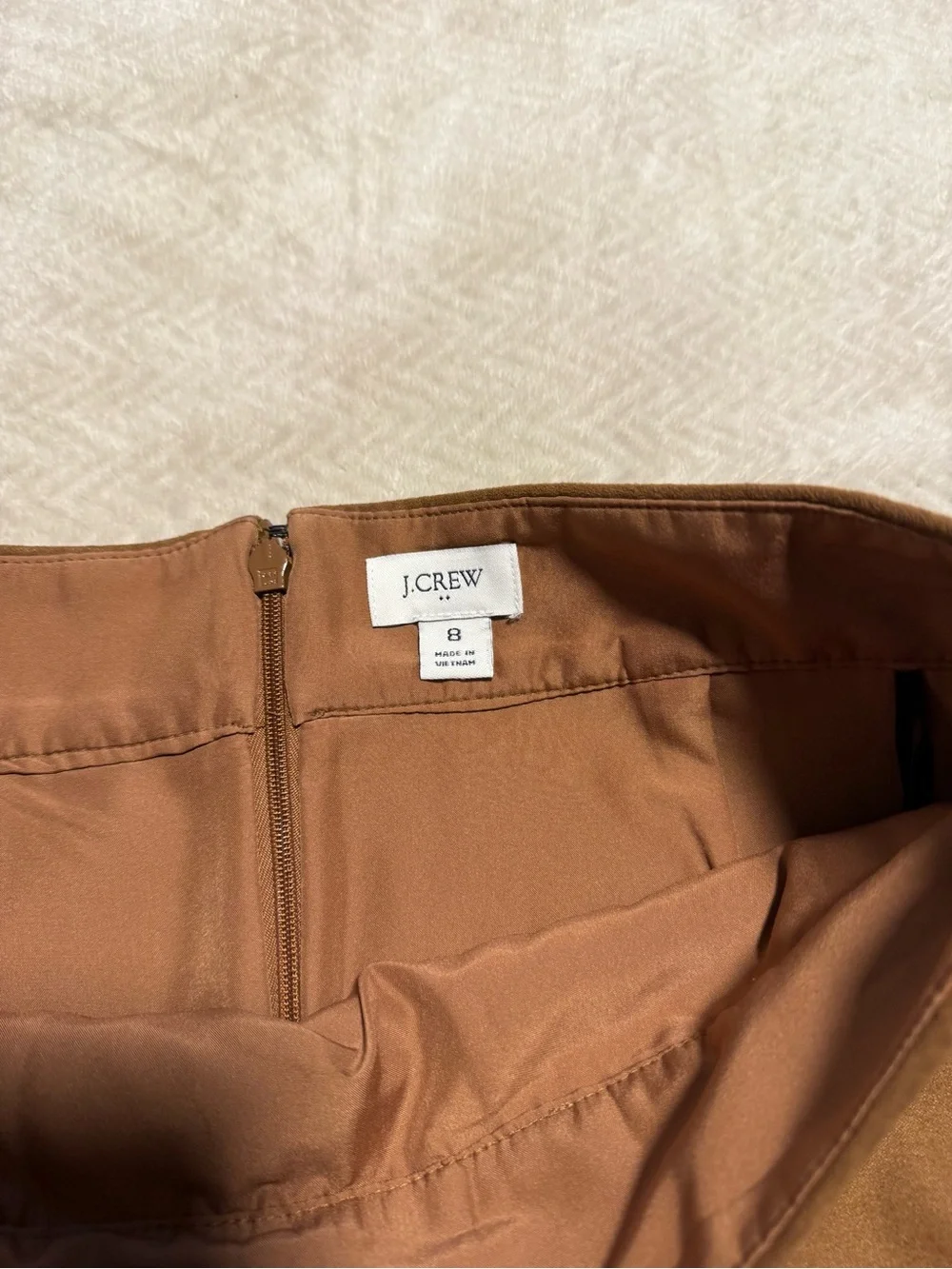 J. Crew Brown faux suede A-Line Skirt